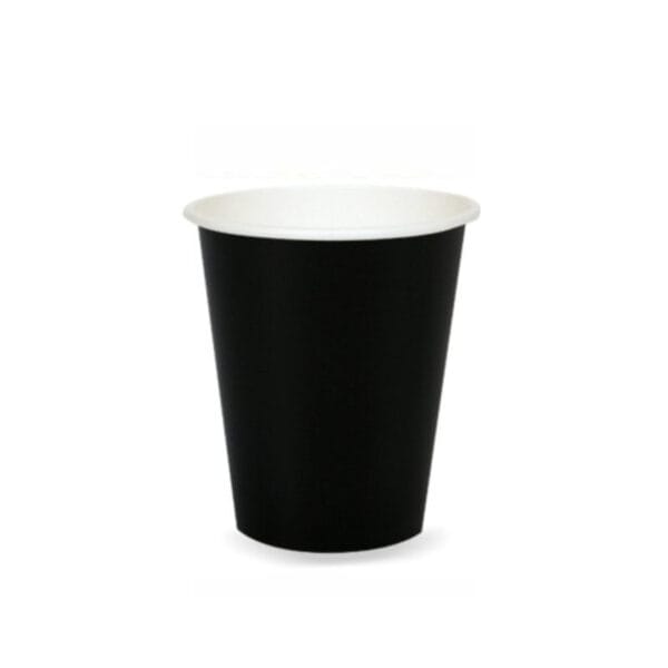 Ποτήρι χάρτινο μονότοιχο μαύρο 8oz 50 τεμάχια