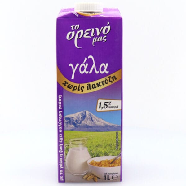 Γάλα 1,5% χωρίς λακτόζη 1 λίτρο Το Ορεινό